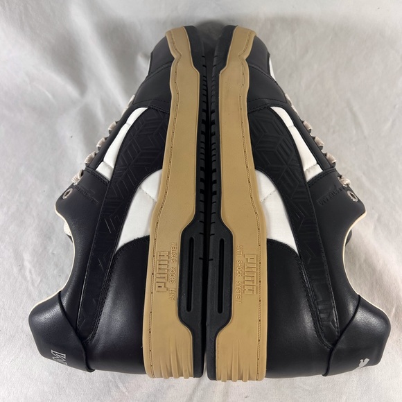 PUMA X MCM Slipstreram Low Court Black & White Leather Sneakers Made in Italy - Picture 8 of 17